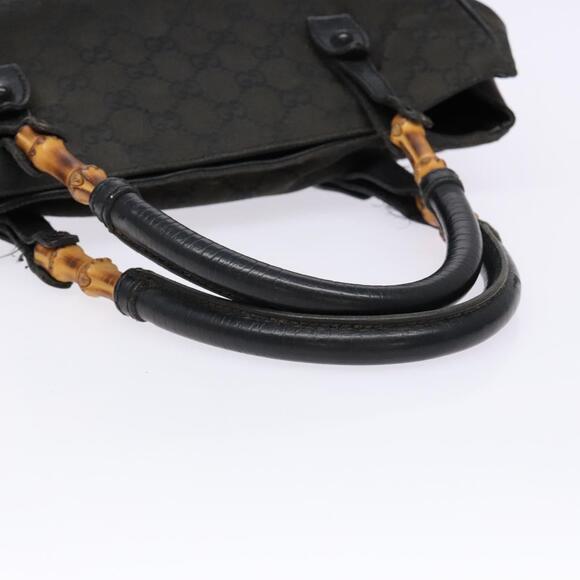 GUCCI Bamboo GG Canvas Hand Bag Black - Picture 7 of 12
